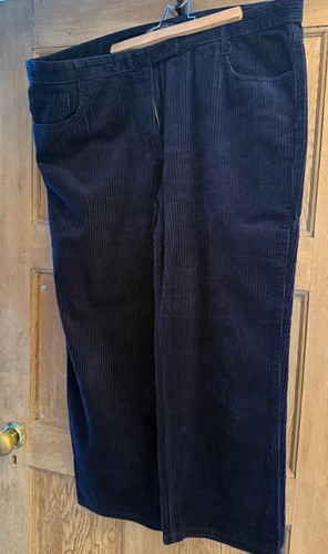 Ladies navy cropped cord - m&s,